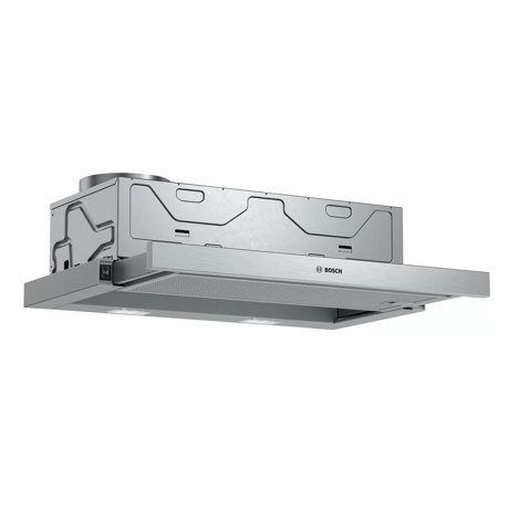 Hota Bosch Serie 2 DFM064W54, Telescopica incorporabila, 60 cm, max 389 m3/h, 3 trepte de putere, 1 motor, Argintiu metalizat