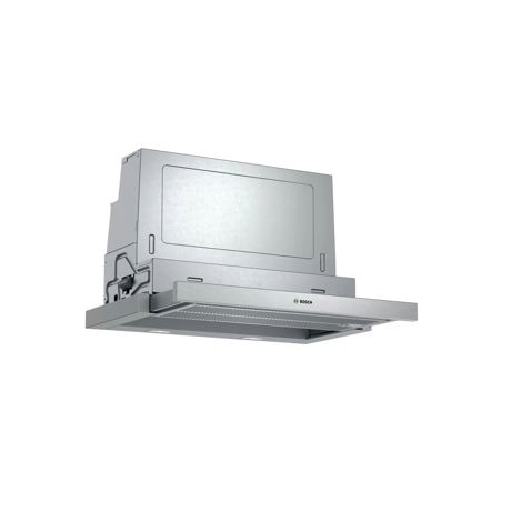 Hota Bosch Serie 4 DFS067A51, Telescopica incorporabila, 60 cm, max 728 m3/h, 3 trepte de putere + Intensiv, 2 motoare EcoSilence Drive, Argintiu metalizat