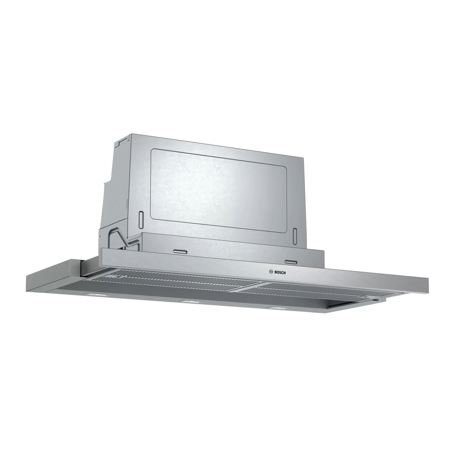 Hota Bosch Serie 4 DFS097A51, Telescopica incorporabila, 90 cm, max 729 m3/h, 3 trepte de putere + Intensiv, Motor EcoSilence Drive, Silver metallic
