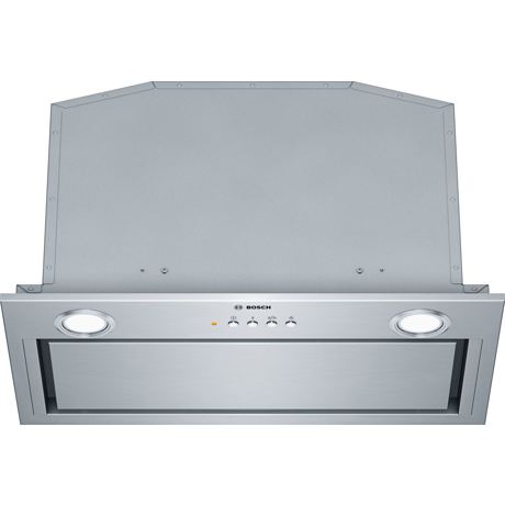 Hotă incorporabilă Bosch DHL585B, 650 m³/h (intensiv, regim de evacuare), 3 viteze + Intensiv, RimVentilation, Taste "push-button", Inox