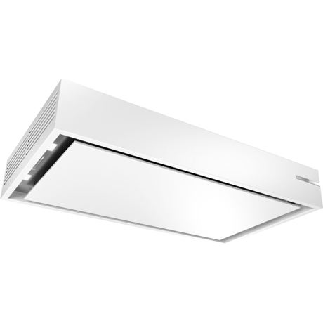 Hota de tavan Bosch DRR16AQ20, 580 m³/h (intensiv), 3 viteze + 2 Intensiv, Control electronic cu telecomanda, Home Connect, RimVentilation, SoftLight, DimmLight, Filtru metalic, 105 cm, Alb