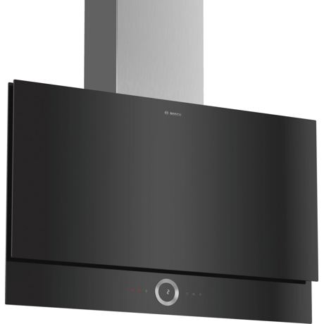 Hota Bosch DWF97RV60, Absorbtie periferica, 730 mc/h, 90 cm, TouchControl, PowerBoost, HomeConnect, Sticla neagra