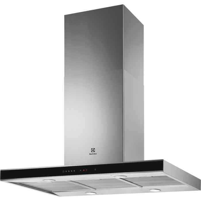 Hota insula Electrolux EFI739X, 740 mc/h (intensiv), 1 motor, 3 viteze+intensiv, 3 filtre de aluminiu lavabile, Control electronic, Functie Breeze, Conectivitate plita, Filtre de carbon incluse, 90 cm, Inox