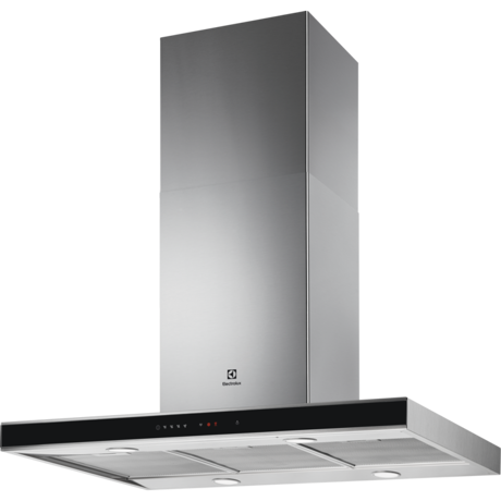 Hota insula Electrolux EFI739X, 740 mc/h (intensiv), 1 motor, 3 viteze+intensiv, 3 filtre de aluminiu lavabile, Control electronic, Functie Breeze, Conectivitate plita, Filtre de carbon incluse, 90 cm, Inox