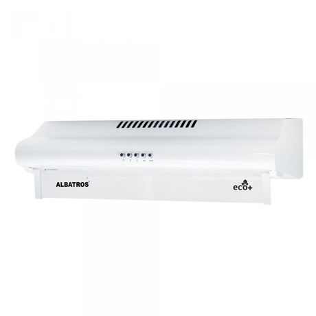 Hota traditionala Albatros H15A ECO+, Capacitate absorbtie 198.1 m³/h, 3 viteze, 1 motor, Filtru acrilic, Tehnologie ECO+, Geam rabatabil, 50 cm, Alb