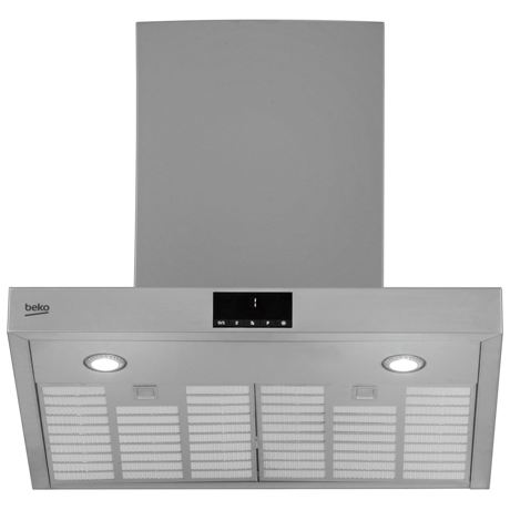 Hota Beko HCB61734BX, Semineu dreapta, 680 m3/h, 4 viteze, Display, Led, Inox