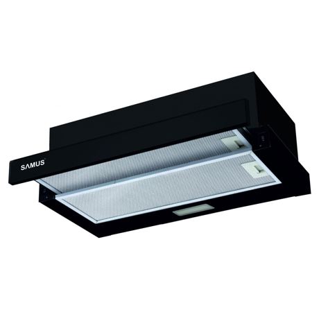 Hota incorporabila telescopica Samus HS6030TB, Capacitate absorbtie 300 m3h, 1 motor, Filtru metalic dublu, 2 viteze, 60 cm, Negru