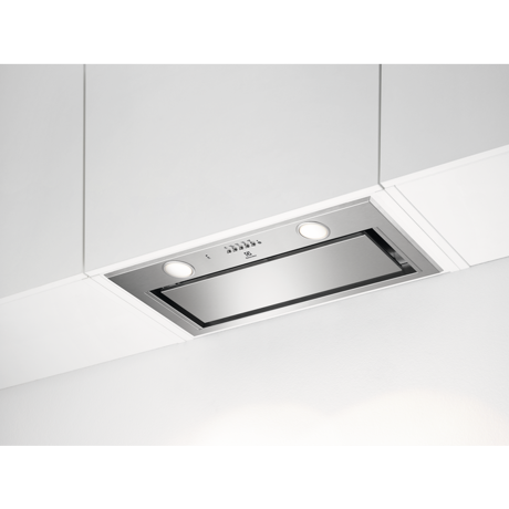 Hota incorporabila Electrolux LFG716X, 700 mc/h (intensiv), Conectivitate plita, 1 motor, 3 viteze + intensiv, Filtru de aluminiu lavabil, Latime 54 cm, Inox