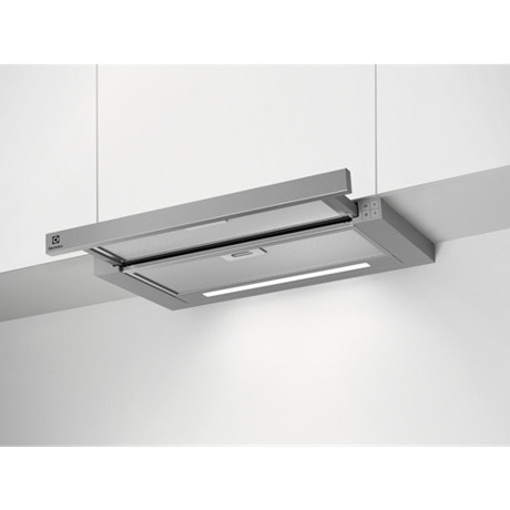 Hota telescopica incorporabila Electrolux LFP616X, Putere de absorbtie 600 mc/h, 1 motor, 3 viteze, 2 filtre de aluminiu, 60 cm, Gri