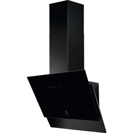 Hota Electrolux LFV416K, Decorativa perete, 600 mc/h (intensiv), 1 motor, 3 viteze+intensiv, Filtre de aluminiu, Conexiune Hob2Hood, Functie Breeze, Latime 60 cm, Negru