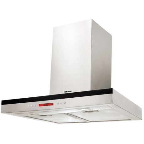 Hota Hansa OKP662TH, Semineu dreapta, 548.1 m3/h, 3 viteze, 1 motor, Afisaj LCD, Filtre metalice, 60 cm, Inox/Negru