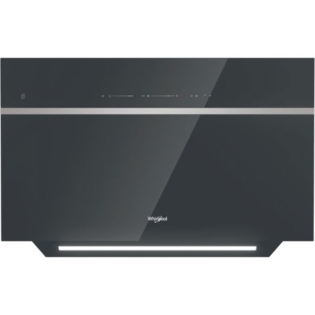 Hota Whirlpool WHVS 90F LT C K, Decorativa perete, 801 m3/h (Booster), Touch control, 1 motor, Filtru metalic, 6th Sense Live app, Booster, 90 cm, Negru