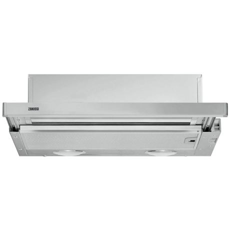 Hota telescopica Zanussi ZHP637X, 60 cm, 1 motor, 420 mc/h,3 viteze, 2 filtre de aluminiu lavabile, Inox