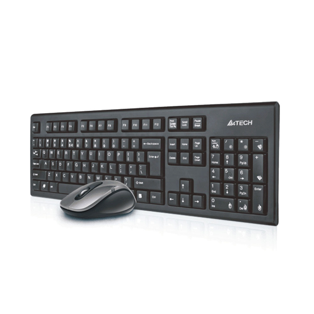 Kit tastatura si mouse A4TECH kit 7100N, fara fir, negru