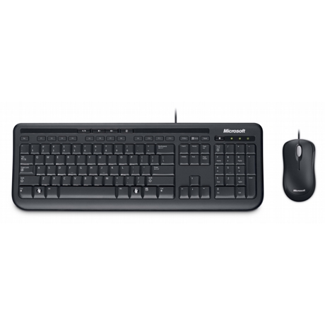 Kit tastatura si mouse Microsoft Desktop 600, Wired, Optic, USB, negru, APB-00013