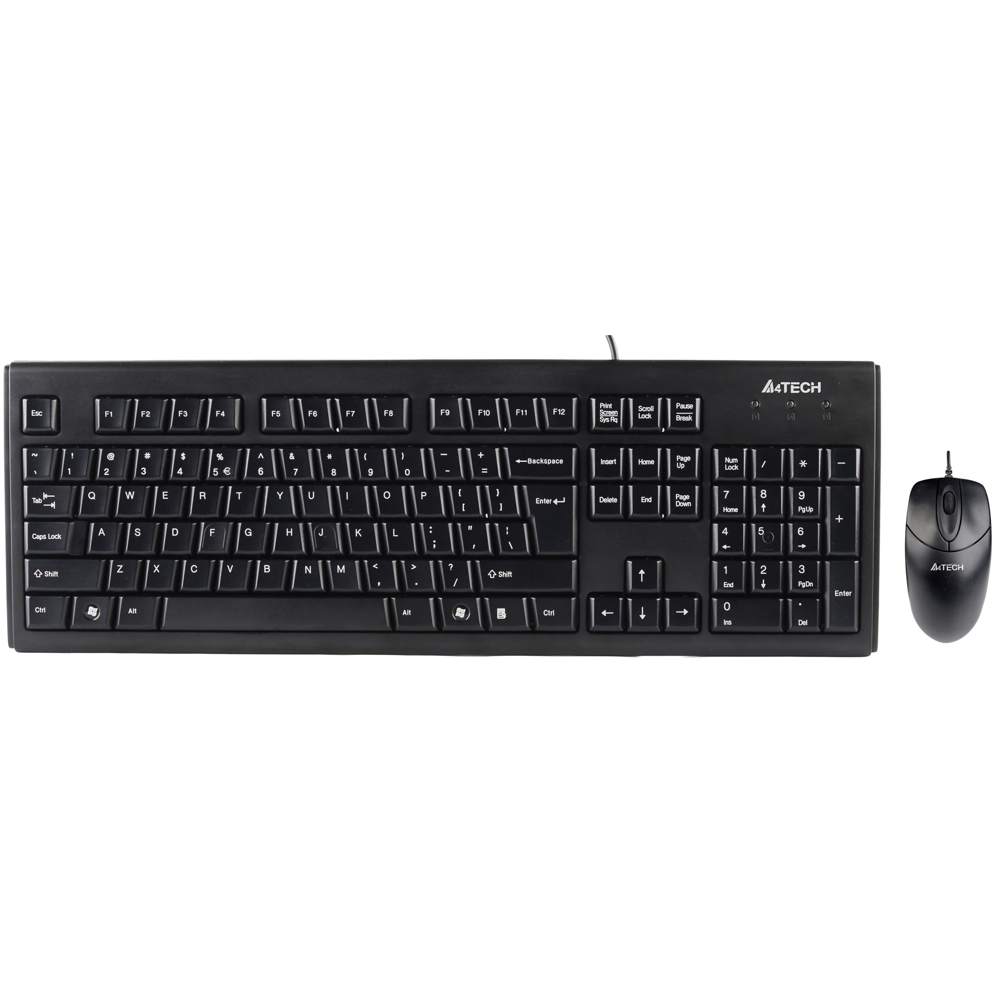 Kit tastatura si mouse A4TECH kit KRS-8372, anti-RSI, USB, negru 
