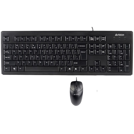 Kit tastatura si mouse A4TECH Kit desktop, PS2, Black