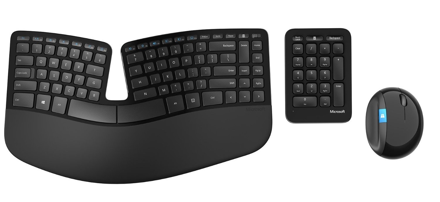 Kit tastatura si mouse Microsoft Sculpt Ergonomic Desktop USB, negru
