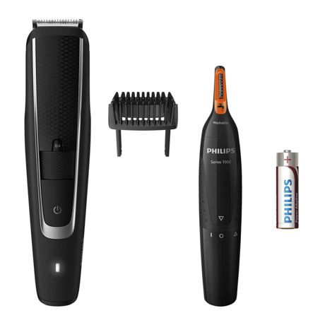 Aparat de tuns barba Philips BT5503/85, 20 setări lungime, Fara fir, Autonomie 60 min., Pieptene, Trimmer, Negru