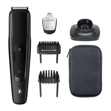 Masina de tuns barba Philips BT5515/15, Lame metalice cu ascuţire automată, 0.4 - 20 mm, 40 lungimi, Rezistent la apa, Litiu-ion, Autonomie 90 minute, 2 piepteni, Accesoriu tuns, Negru