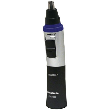 Trimmer pentru nas si urechi Panasonic ER-GN30-K503, Lavabil, Baterii (AAA), Negru/argintiu