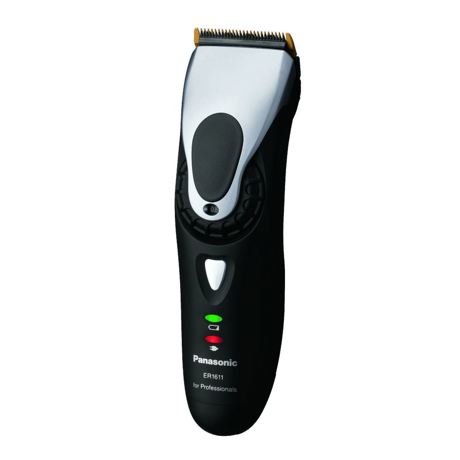 Masina de tuns profesionala Panasonic ER1611K801, Acumulator, Aut. 50 min, 5 trepte, 3 accesorii, Stand incarcare, Negru/Argintiu