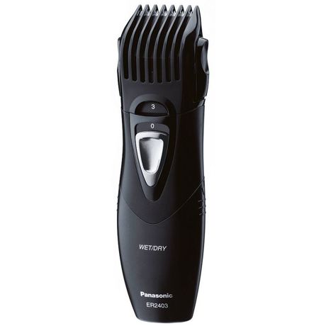 Aparat de tuns barba si mustata Panasonic ER2403K503, 2 baterii de 1,5V tip AA, 5 trepte de la 3mm la 15 mm, Negru