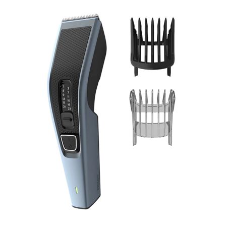 Masina de tuns Philips HC3530/15, Tehnologie Trim-n-Flow, 13 lungimi, Ni-MH, Autonomie 75 minute, Lame inox, 1 pieptene reglabil păr, 1 pieptene reglabil barbă, Negru/Gri