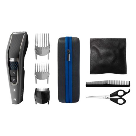 Masina de tuns Philips HC7650/15, 28 lungimi, Wet&&Dry, Fara fir, Autonomie 90 minute, Functie Turbo, Lame inox. Negru