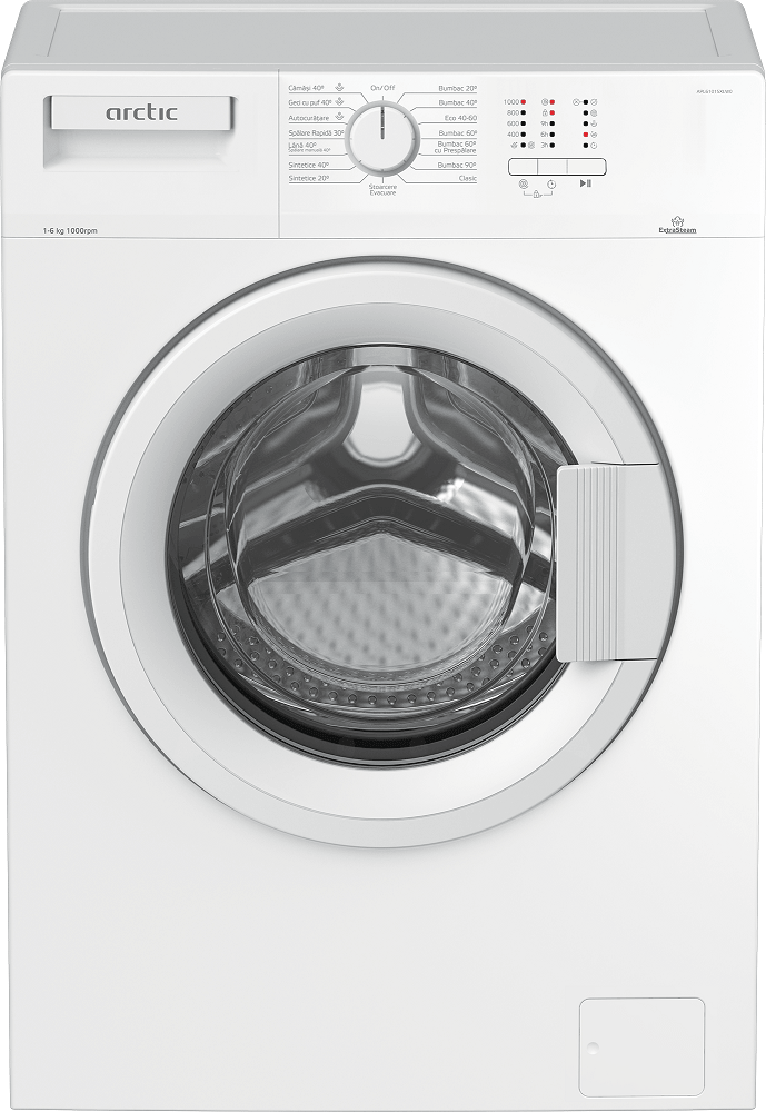 Masina de spalat rufe Arctic APL61015XLW0, 6kg, 1000rpm, ExtraSteam, Eco Wash, Child Lock, Eco Dose, Aqua Safe, Aqua Surf, Alb