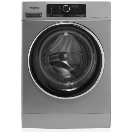 Masina de spalat rufe semi-profesionala Whirlpool AWG 1112 S PRO, 11 kg, 1200 rpm, 6th Sense, Dozare detergent, Display, SoftMove, Argintiu