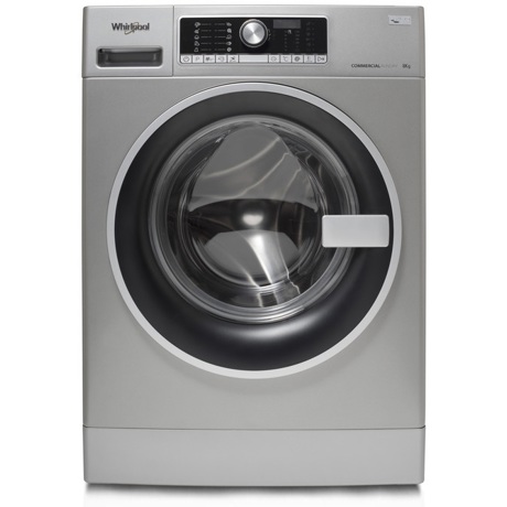 Masina de spalat rufe semi-profesionala Whirlpool AWG 812 S PRO, 8 kg, 1200 rpm, 6th Sense, Dozare detergent, Display, SoftMove, Argintiu