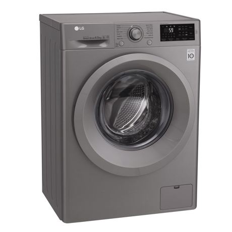 Masina de spalat rufe LG Titan F2J5WN7S, 6.5 kg, 1200 RPM, Direct Drive, Slim, Argintiu