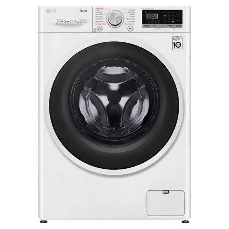 Masina de spalat rufe cu uscator LG F4DT408AIDD, 8 kg/5 kg, 1400 RPM, 14 programe, SpaSteam™, Wi-fi, Display LED, Inverter Direct Drive™, Alb