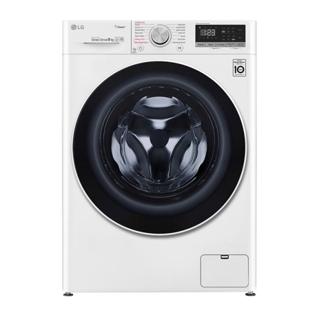 Masina de spalat rufe LG F4WN408S0, 8 kg, 1400 RPM, 14 programe, SpaSteam™, Wi-fi, Display LED, Inverter Direct Drive™, Alb