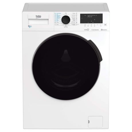 Masina de spalat rufe cu uscator Beko HTV8716X0, 8kg/ 5kg, 1400 rpm, 15 programe, Display, Child Lock, Motor ProSmart™ Inverter, HomeWhiz®, Alb