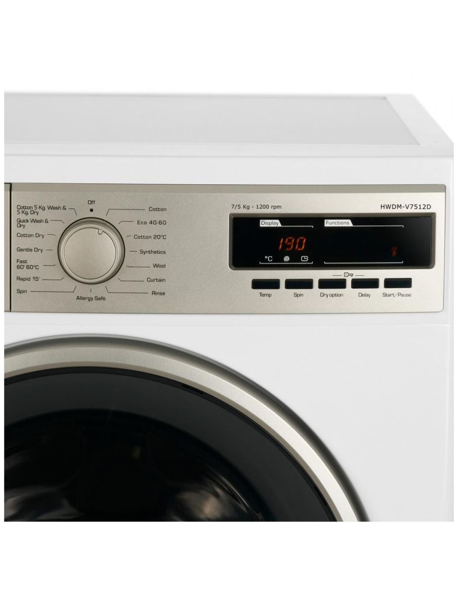 Masina de spalat rufe cu uscator Heinner HWDM-V7512D clasa D