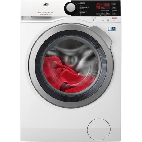 Masina de spalat rufe AEG L7FBE48S, 8 kg, 1400 RPM, ProSteam, ProSense, Eco TimeSave, OKOInverter, Alb, Panel Alb/Negru