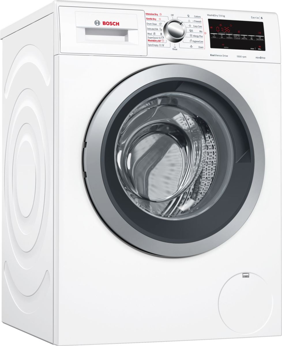 Masina de spalat rufe cu uscator Bosch WVG30442EU, 7 kg / 4 kg, 1500 rpm, Alb
