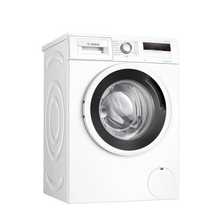 Masina de spalat rufe Bosch WAN28162BY, 7 kg, 1400 rpm, Functie Reincarcare, Display, Sistem 3D AquaTronic, Alb