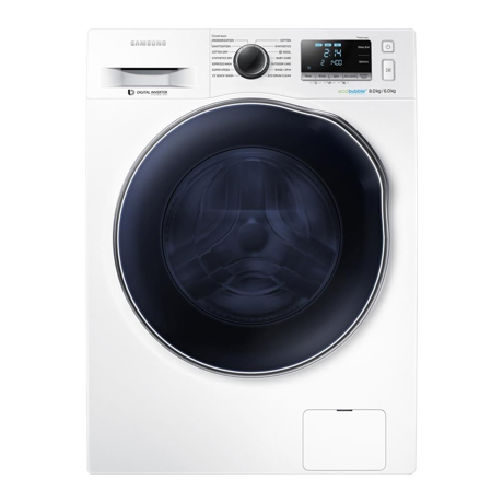 Masina de spalat rufe cu uscator Samsung Crystal Blue Eco Bubble WD80J6410AW, 8kg/6kg, 1400 RPM, Alb