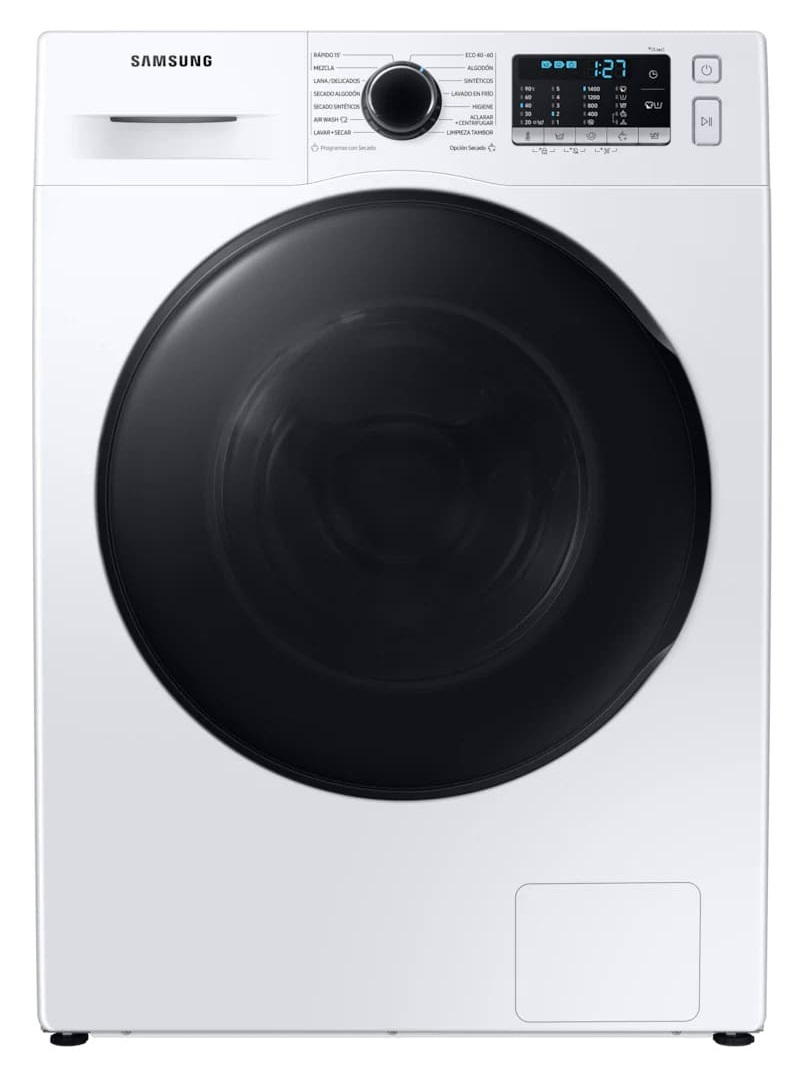 Masina de spalat rufe cu uscator Samsung WD90TA046BE, 9 kg/6 kg, 1400 rpm, Hygiene Steam, Display LED, Motor Digital Inverter, Alb