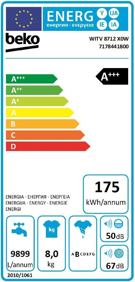 Masina de spalat rufe Beko WITV8712X0W clasa C