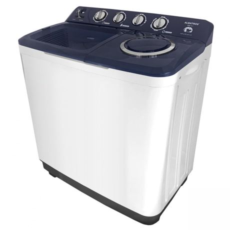 Masina de spalat rufe semiautomata Albatros WMS 10.1, Spalare 10 kg, Stoarcere 6 kg, 1350 rpm, Alb/Albastru inchis