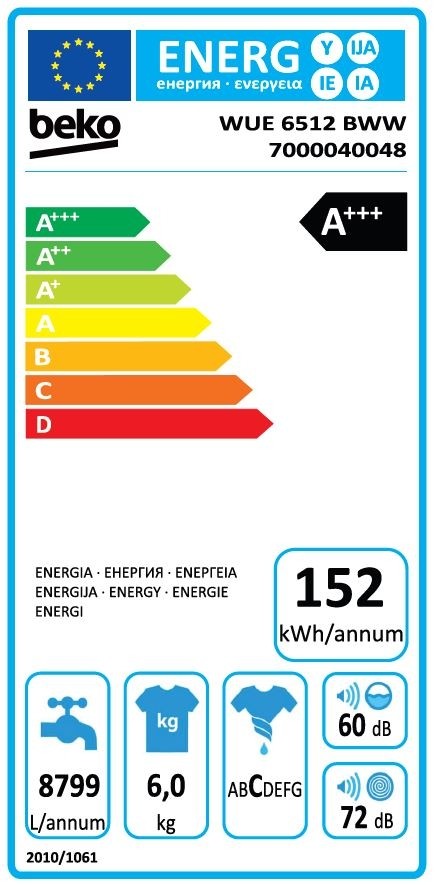 Masina de spalat rufe Beko WUE6512BWW clasa E