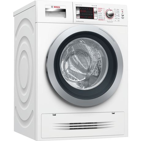 Maşină de spălat rufe cu uscător Bosch Serie 6 WVH28420BY, 7 kg spălare/4 kg uscare, 1400 rpm, Functie Reîncărcare, Motor EcoSilence Drive™, Display, Control electronic, Alb