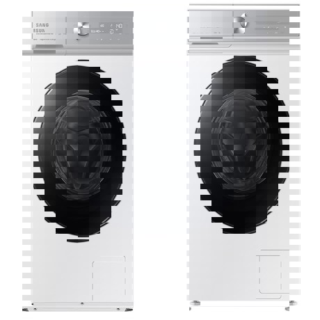 Masina de spalat rufe Samsung Bespoke WW11BB944DGHS7, 11 kg, 1400 RPM, Clasa A, AI Control, Wi-Fi, Quick Drive/Quick Bubble, Bubble Soak, Hygiene Steam, Digital Inverter, Alb, Panel silver, hublou de culoare neagra