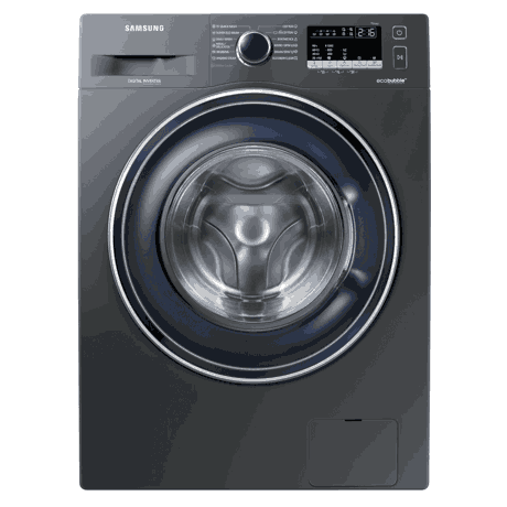 Masina de spalat rufe Samsung Eco Bubble WW80R421HFX, 8kg, 1200rpm, Motor Digital Inverter, Display LED, Functie aburi, Inox