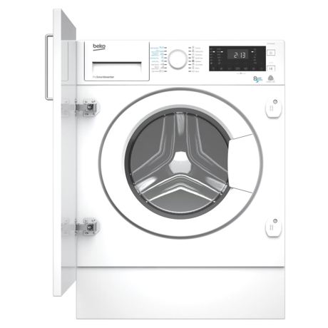 Masina de spalat rufe cu uscator incorporabila Beko HITY854310F, Wash & Wear, OptiSense, Motor ProSmart Inverter, Spalare 8 kg, Uscare 5 kg, 1400 rpm, Alb