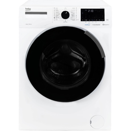 Masina de spalat rufe Beko WTV9744XW0, 9 kg, 1400 RPM, 15 programe, HomeWhiz prin BlueTooth, AddXtra, SteamCure, 60 cm, Alb